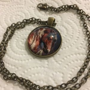 Beautlful AB WarHorse Necklace, NWOT